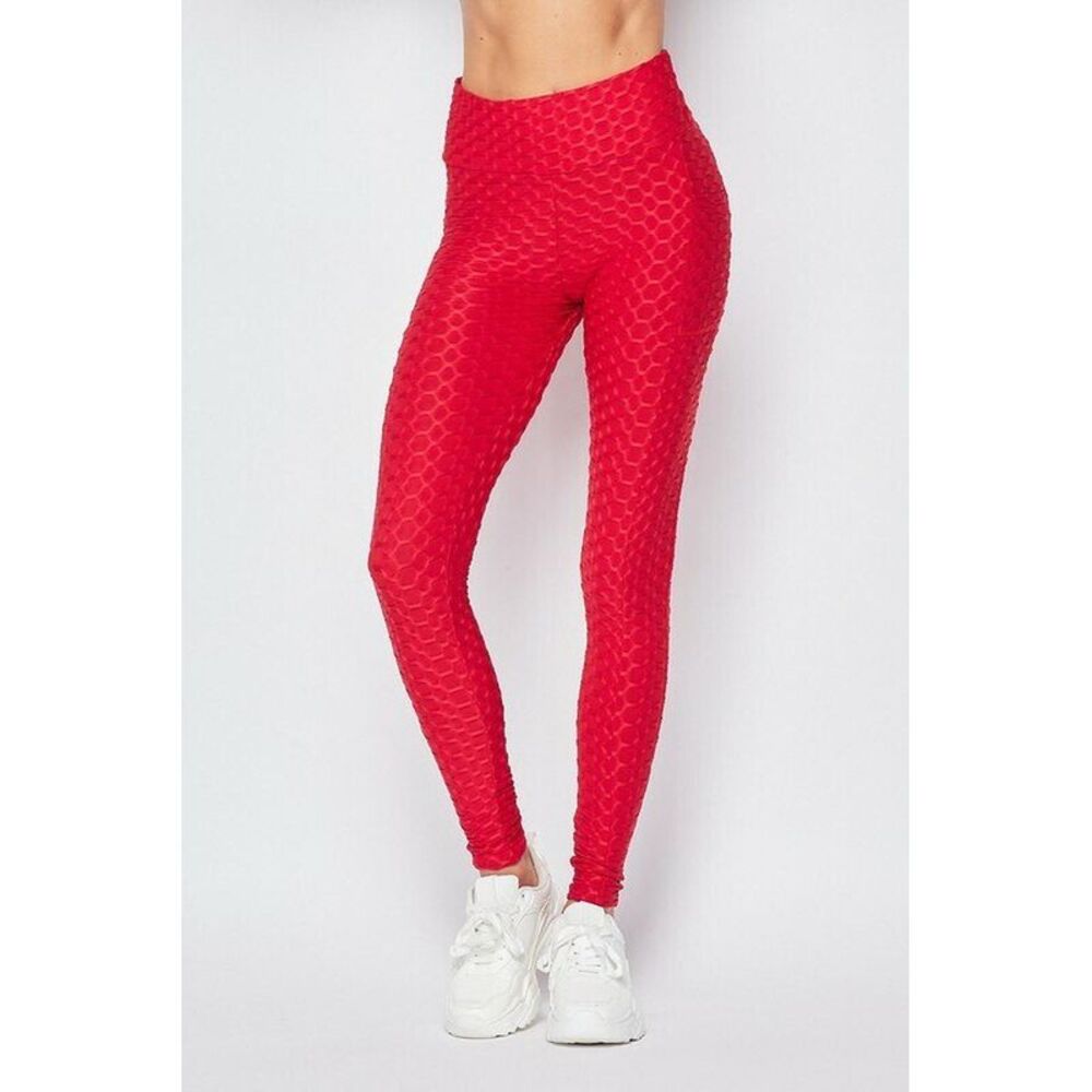 World of Leggings Scrunch Butt Textured High Waisted Plus Size Leggings with
